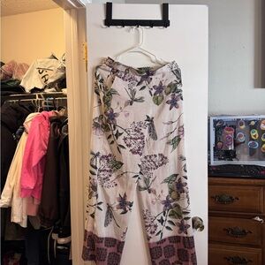 Zara Purple and Green Floral Trousers